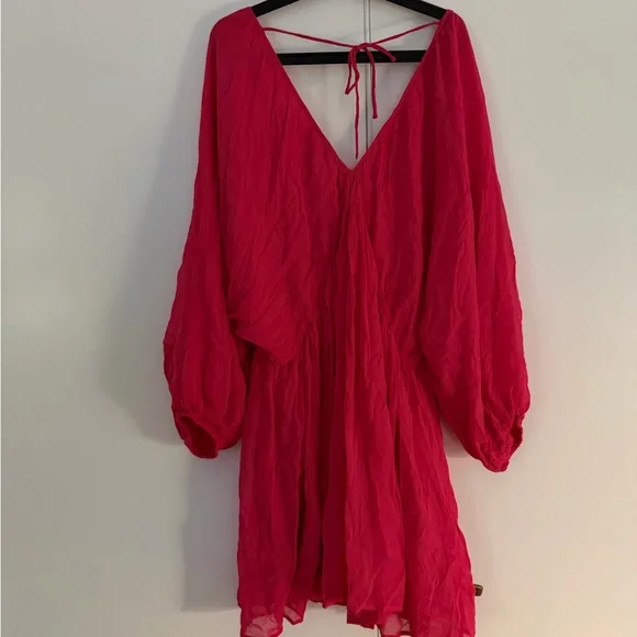 Anthropologie Fuchsia dress balloon v neck Let Me Be NWT - Picture 5 of 6